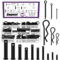 100Pcs 10 Sizes Clevis Pins with Cotter Pin Assortment Kit, Single Hole Flat Head Clevis Pins, R Pins, Hairpin