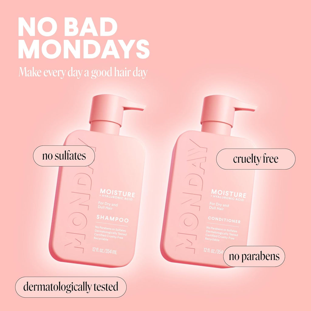 Moisture Shampoo + Conditioner Set for Dry, Coarse, Stressed, Frizzy Hair, Made with Coconut Oil, Rice Protein, Shea