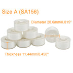 25pcs Size A SA156 Prewound Bobbin Thread -White