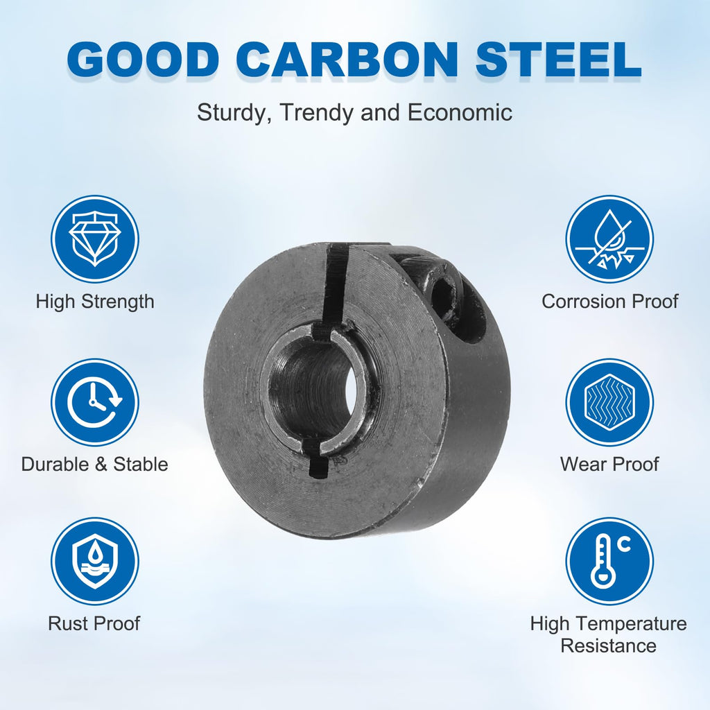 MECCANIXITY Single Split Shaft Collar 5/16"(8mm) Bore Carbon Steel