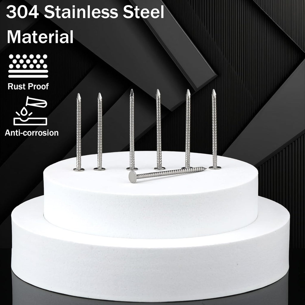 1-1/2 Inch 2 Pounds Roofing Nails 304 Stainless Steel Roofing Felt Nails Flat Head Hardware for Shingles, Cedar Wood