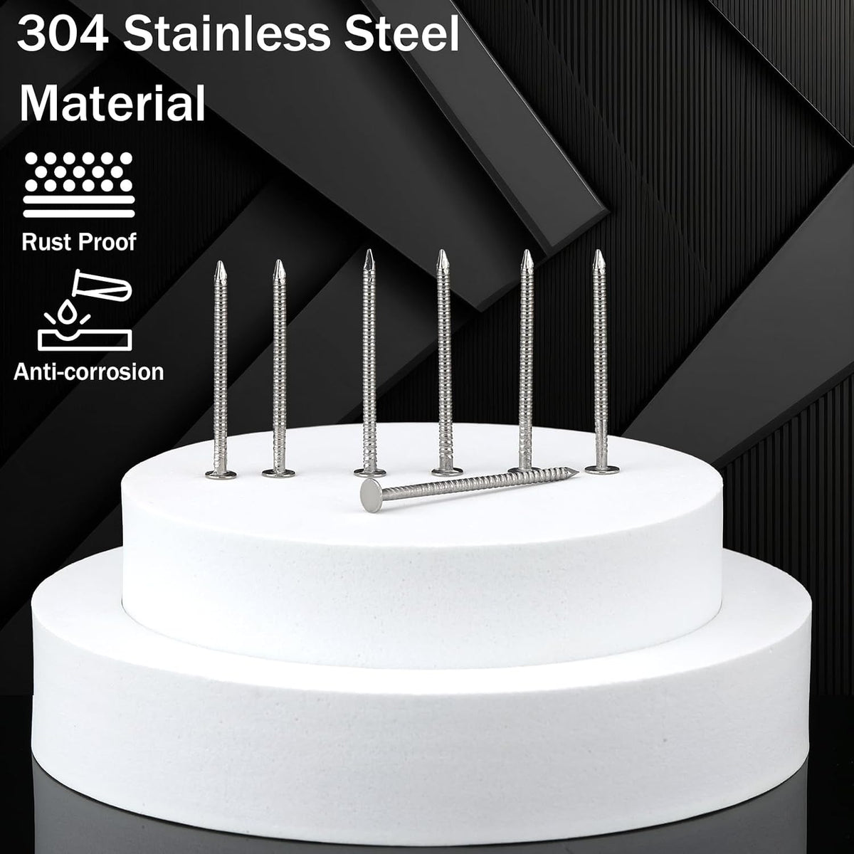1-1/2 Inch 2 Pounds Roofing Nails 304 Stainless Steel Roofing Felt Nails Flat Head Hardware for Shingles, Cedar Wood