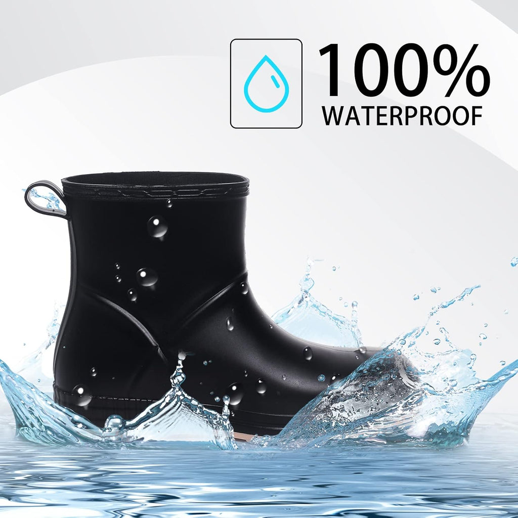 Short Rain Boots for Women and Men, Lightweight Waterproof Garden Boots, Anti-Slip Chelsea Womens Rain Boots, Stylish