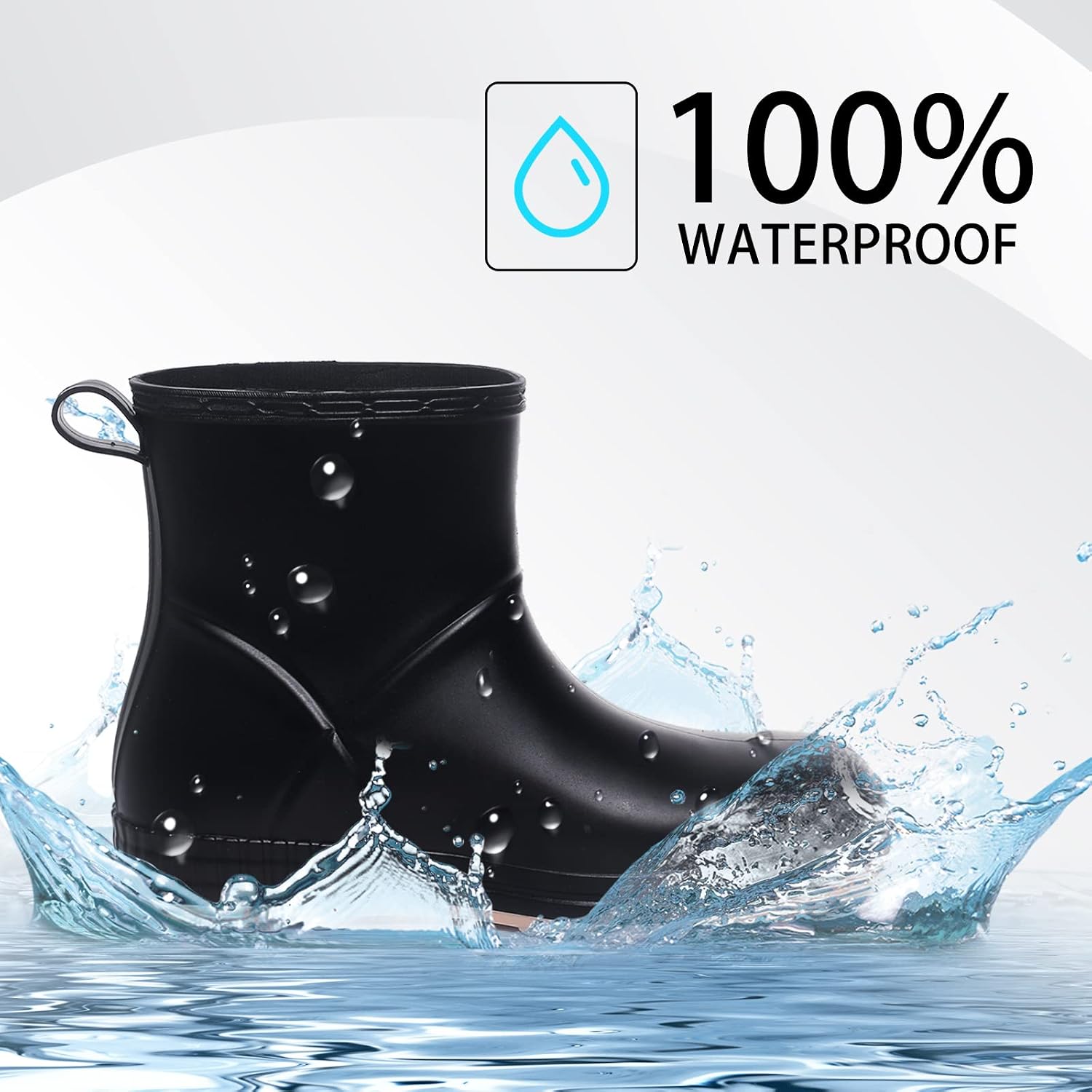 Short Rain Boots for Women and Men, Lightweight Waterproof Garden Boots, Anti-Slip Chelsea Womens Rain Boots, Stylish
