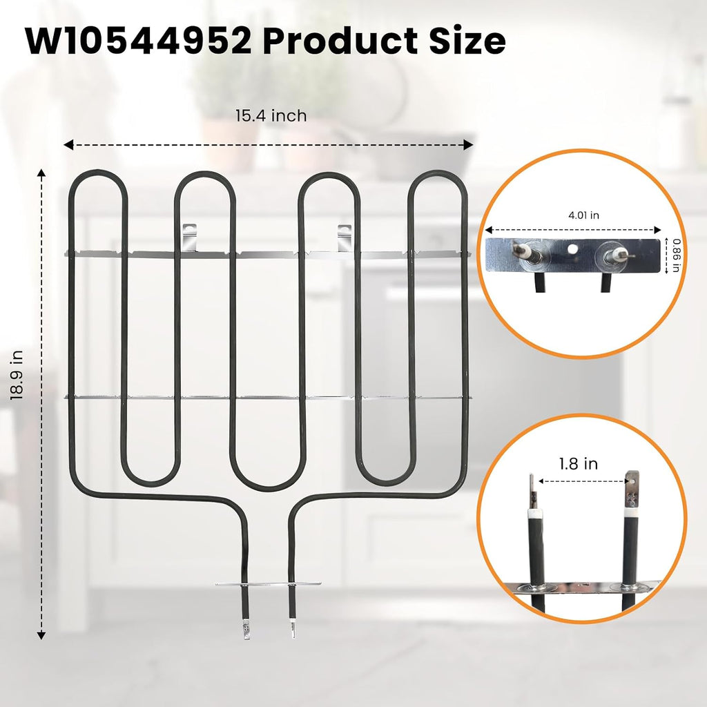 UPGRADED W11238400 W10544952 240V 4000W Oven Broil Heating Element Suitable For Whirlpool Kitchenaid Maytag Oven Heating Element,Compatible With AP6333402 4591414 PS12578760