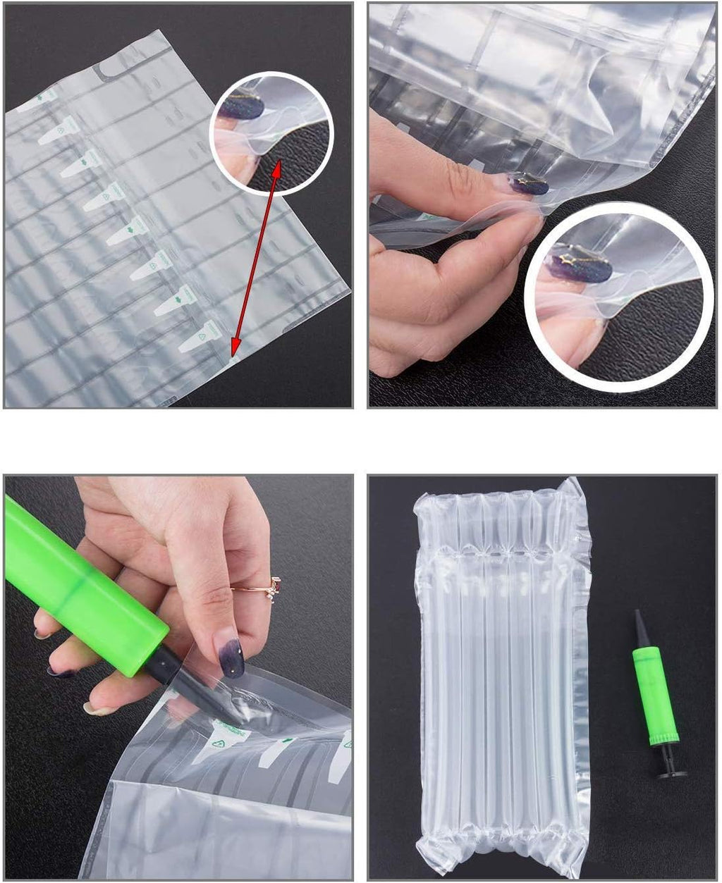 Wine Bottle Protector Travel Bags, 50 Pack Inflatable Air Column Packaging Bubble Cushion Wrap for Suitcase Luggage