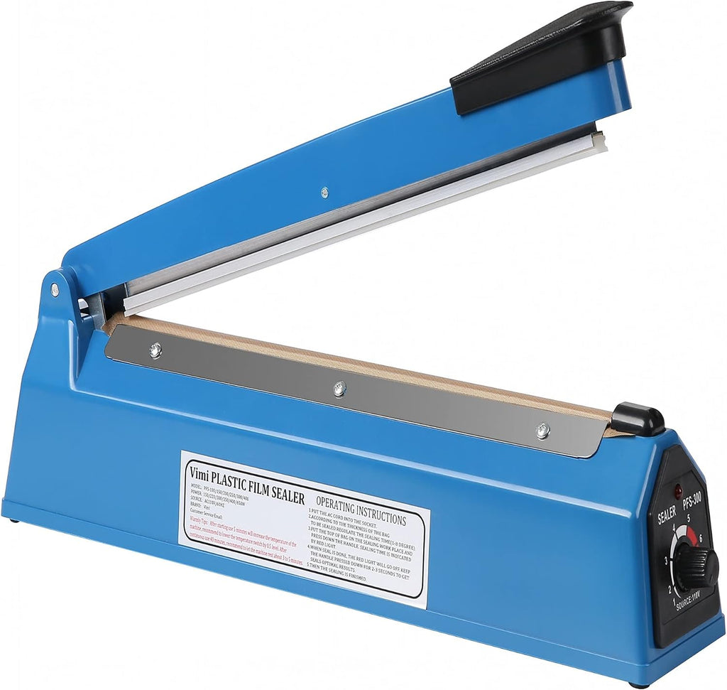 Impulse Heat Sealer - Manual 8 Inch Sealing Machine for Plastic Bags with Extra Replace Element Grip