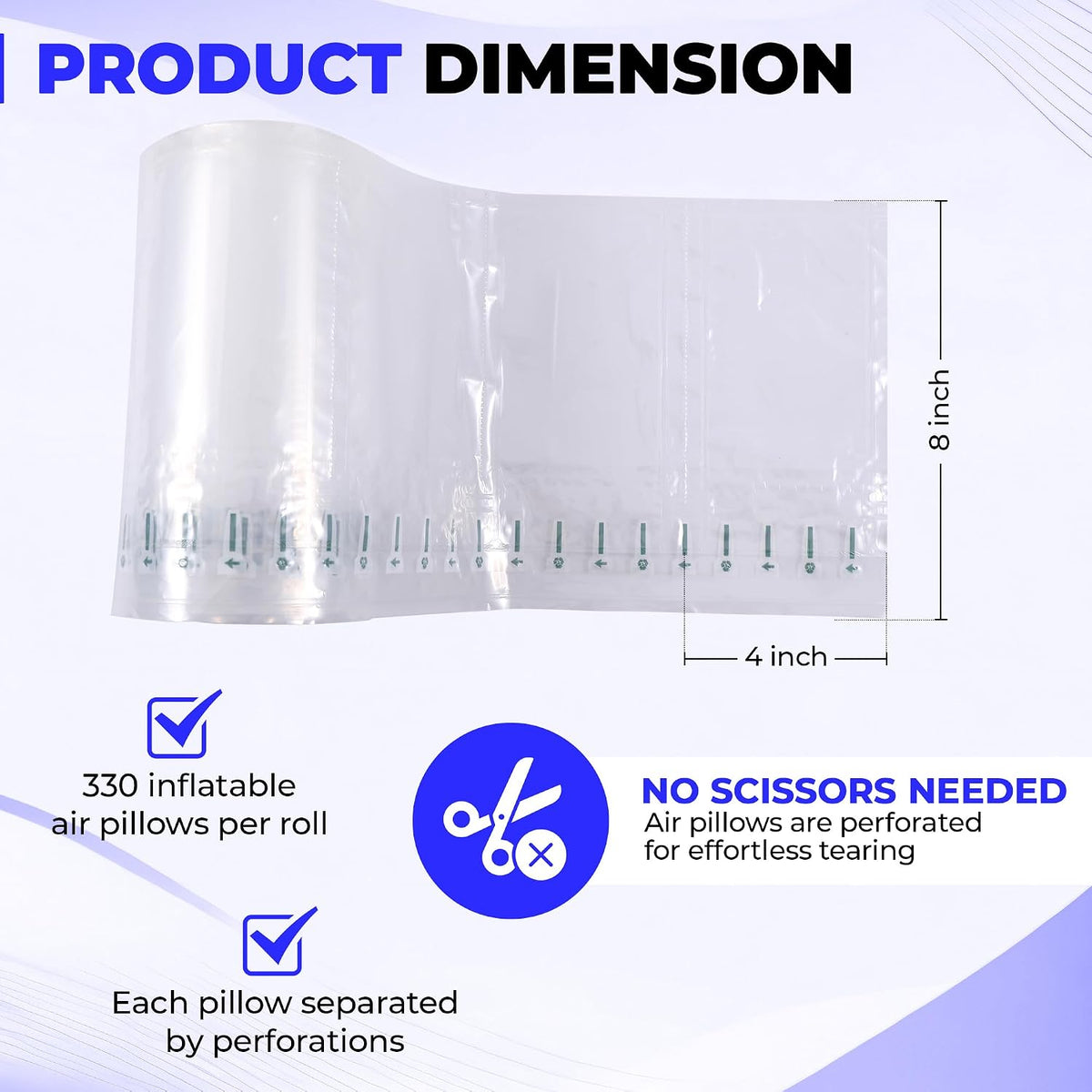 330 Count 4x8 Air Pillows for Shipping with Hand Pump
