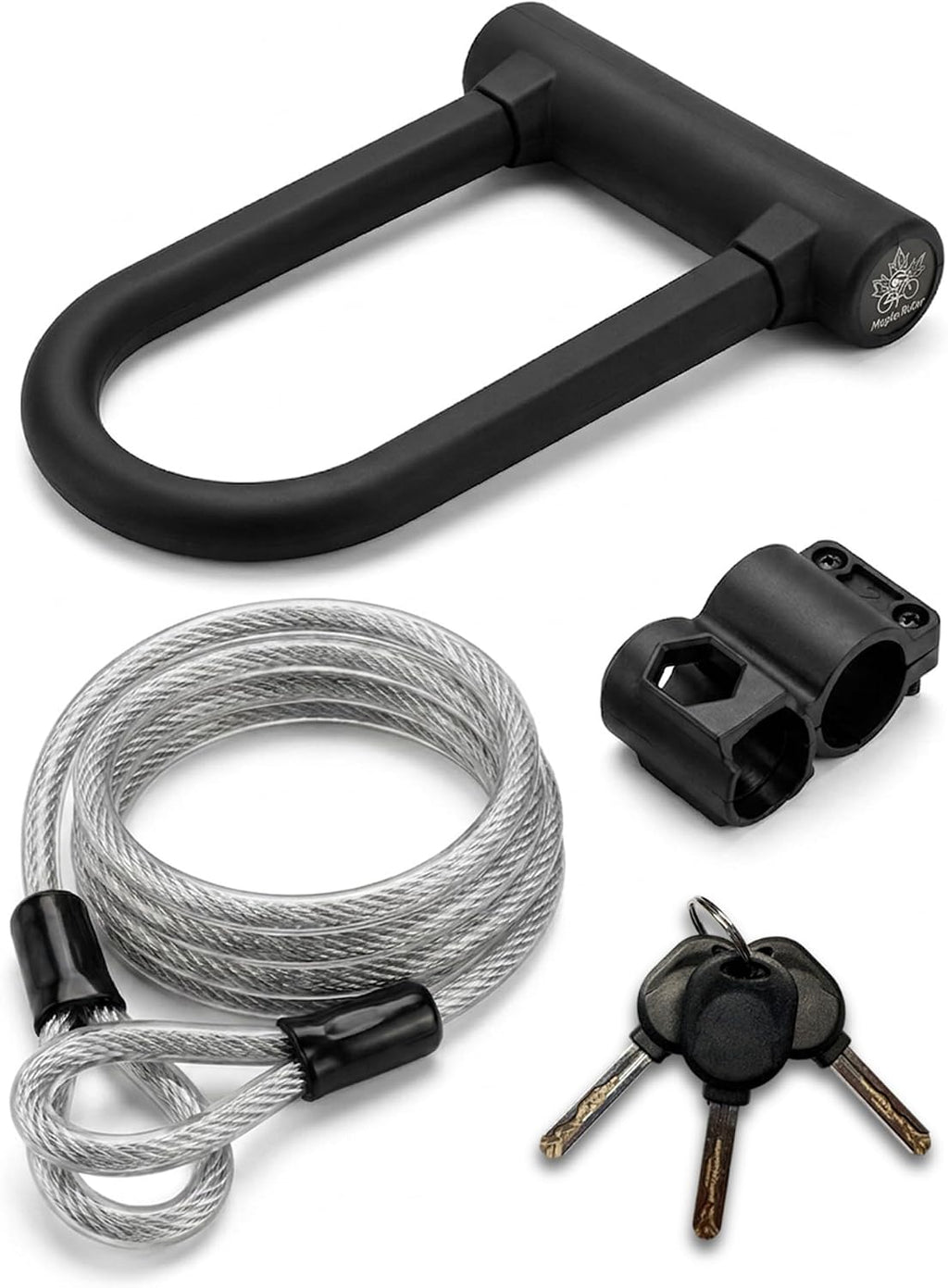 Heavy Duty Bike-U-Lock with Cable, 13.7mm Hardened Steel Anti-Theft, 3 Keys | High Security Protection; Heavy Duty