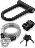Heavy Duty Bike-U-Lock with Cable, 13.7mm Hardened Steel Anti-Theft, 3 Keys | High Security Protection; Heavy Duty