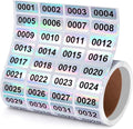 Inventory Labels Consecutive Number Stickers 001-2000, Bright