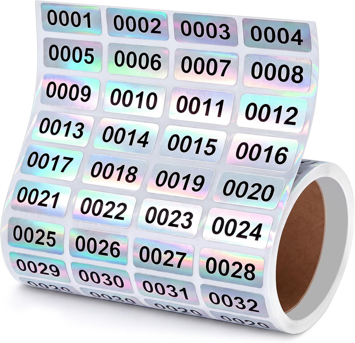 Inventory Labels Consecutive Number Stickers 001-2000, Bright