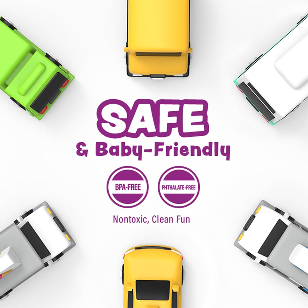 Vehicles Bath Cars Mold Free Bath Toys, 6 Pack | Sealed, No Hole Bath Toys Design Keeps Moisture Out | Soft