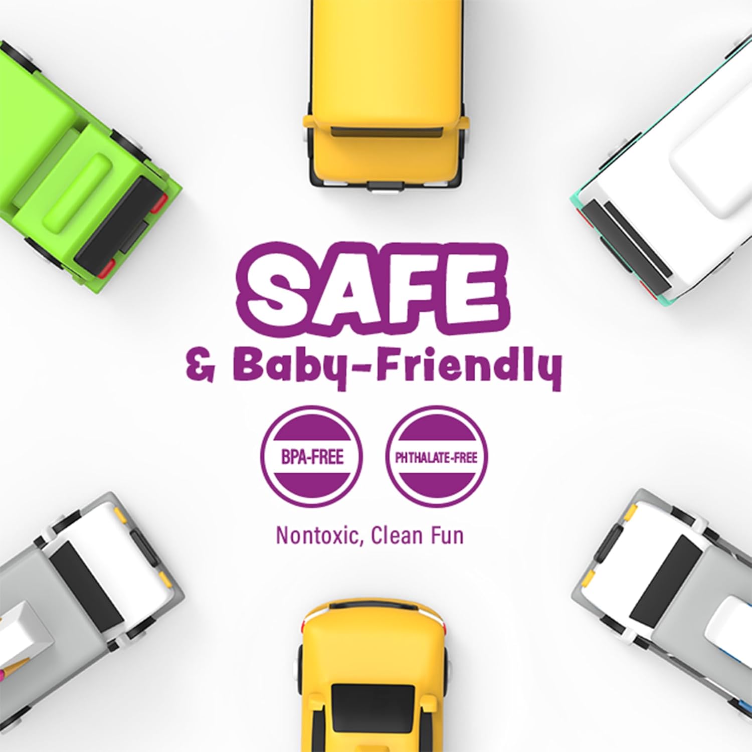 Vehicles Bath Cars Mold Free Bath Toys, 6 Pack | Sealed, No Hole Bath Toys Design Keeps Moisture Out | Soft