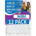 14x20x1 Furnace & AC Filter MERV 13 Health 12-Pack