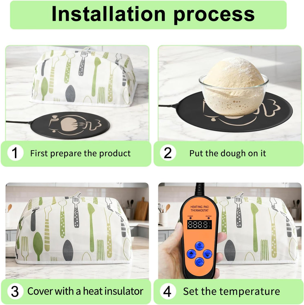 Bread Proofer Mat with Insulated Lid, Winter Sourdough Dough Proofing Box
