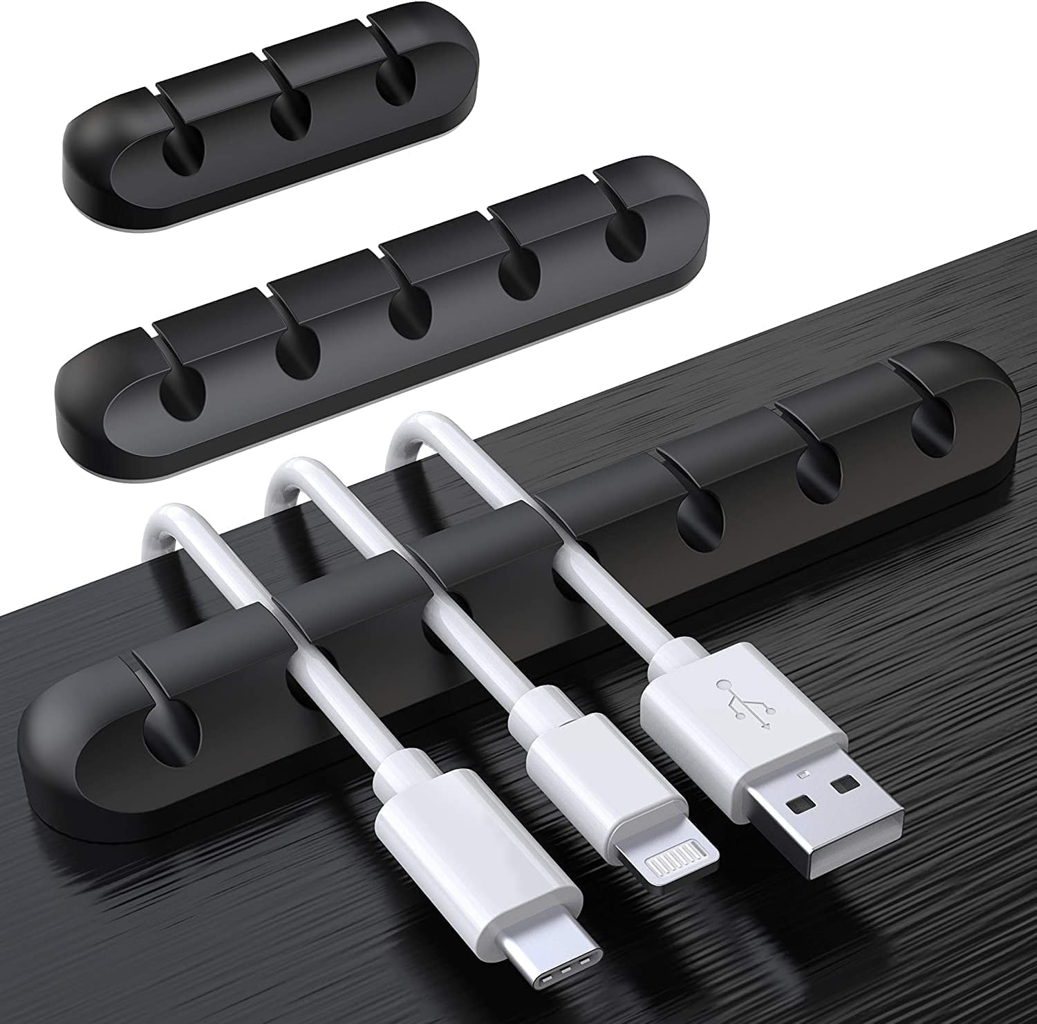Cable Holder Clips, 3-Pack Cable Management Cord Organizer Clips Silicone Self Adhesive for Desktop USB Charging