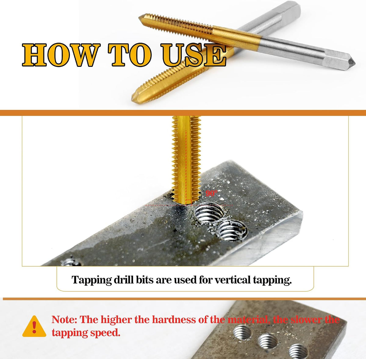 10pcs Micro Metric Taps Bits Set with 1Pc Tap Wrench for Metal M1-M3.5