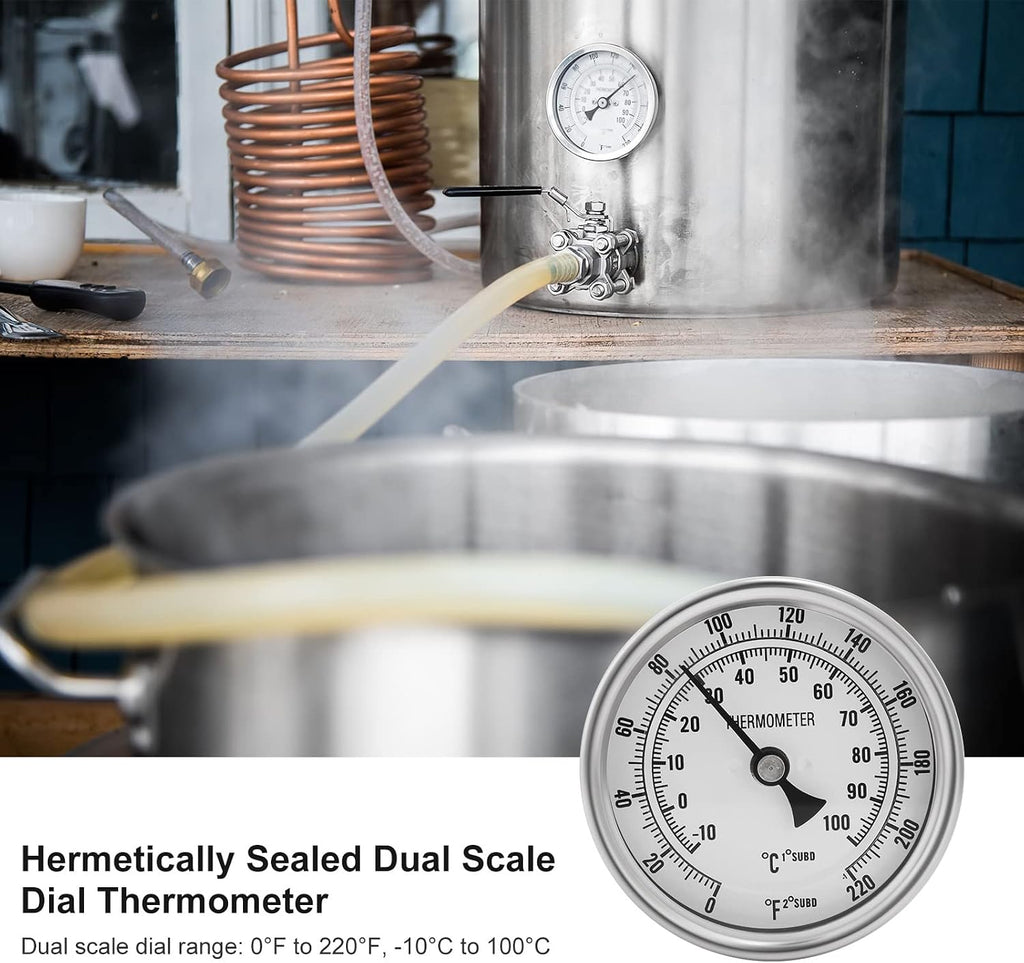 Dial Thermometers, Stainless Steel Homebrew Kettle Thermometer
