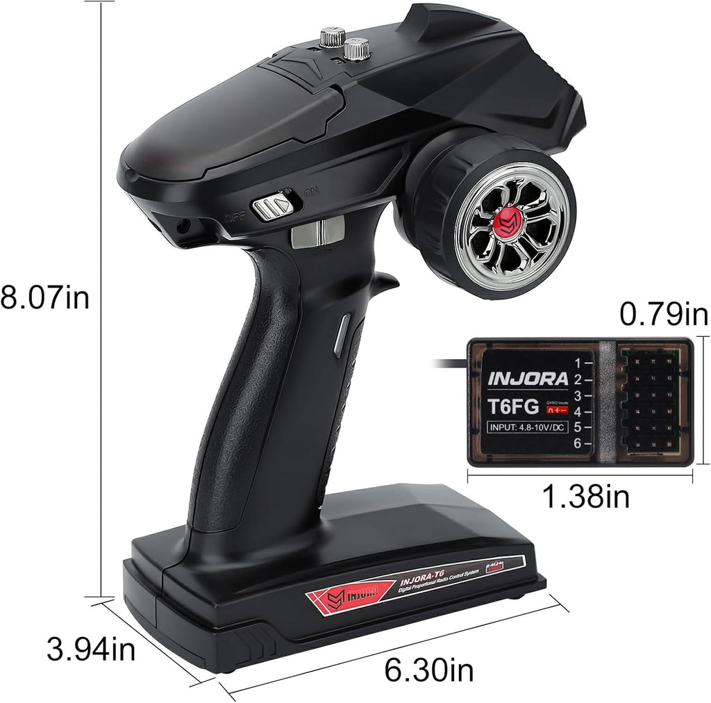 T6F 6CH 2.4GHz Transmitter with Receiver with Gyro for 1/8 1/10 RC