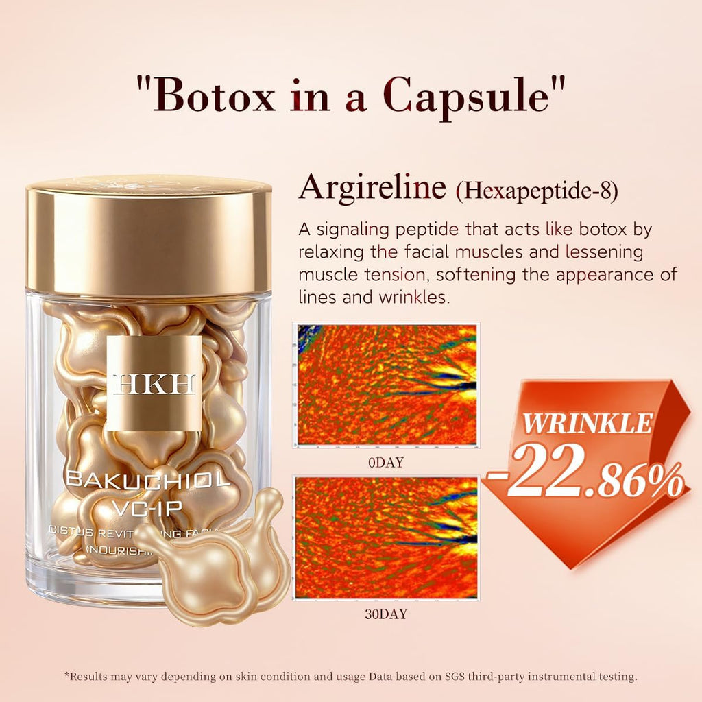 Plant Retinol (Low-Irritation)+ Vitamin C TIME CAPSULE Rapid Skin Renewing Anti-Aging Face Serum Capsules, Improve