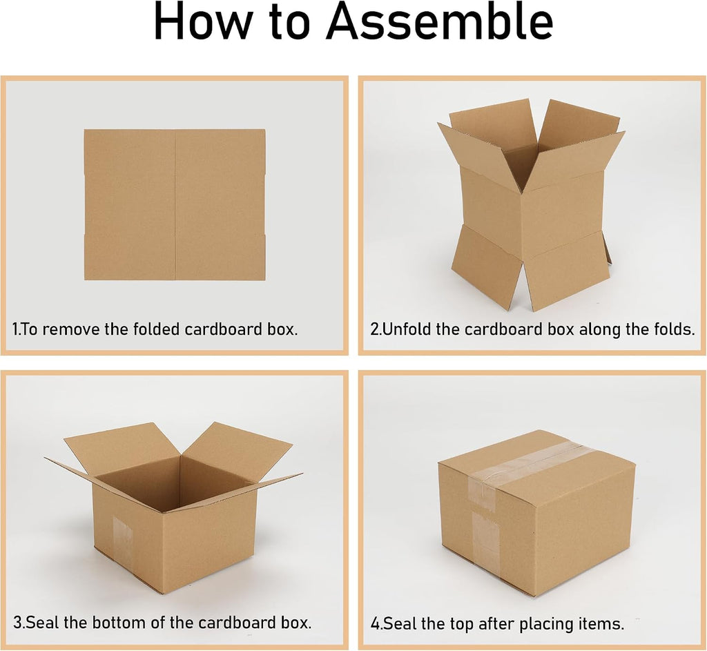 40 Packs 6x6x4 Shipping Boxes, Brown Mailing Boxes