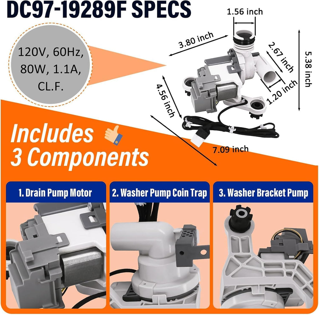 WA52M7750AW/A4 WA52M8650AV/A4 Washer Drain Pump Motor Fit for Sam-sung