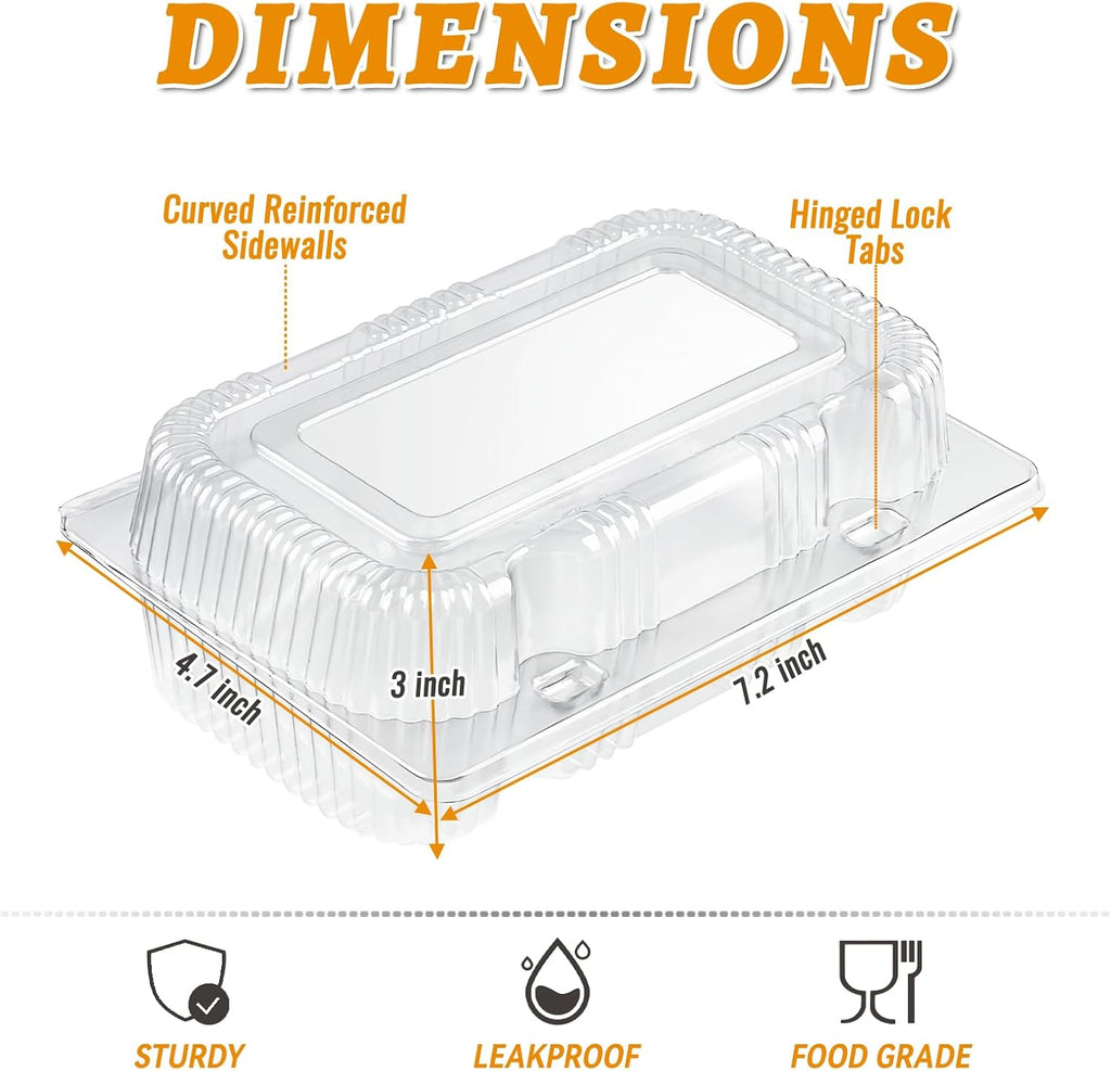40 Clear Plastic Clamshell Take Out Food Containers with Lids