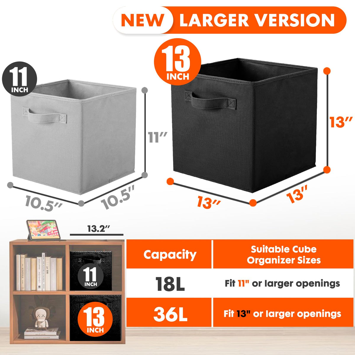 Storage Bins, Foldable Fabric Storage Cube And Cloth Organizer