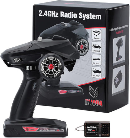T6F 6CH 2.4GHz Transmitter with Receiver for 1/8 1/10 RC Car