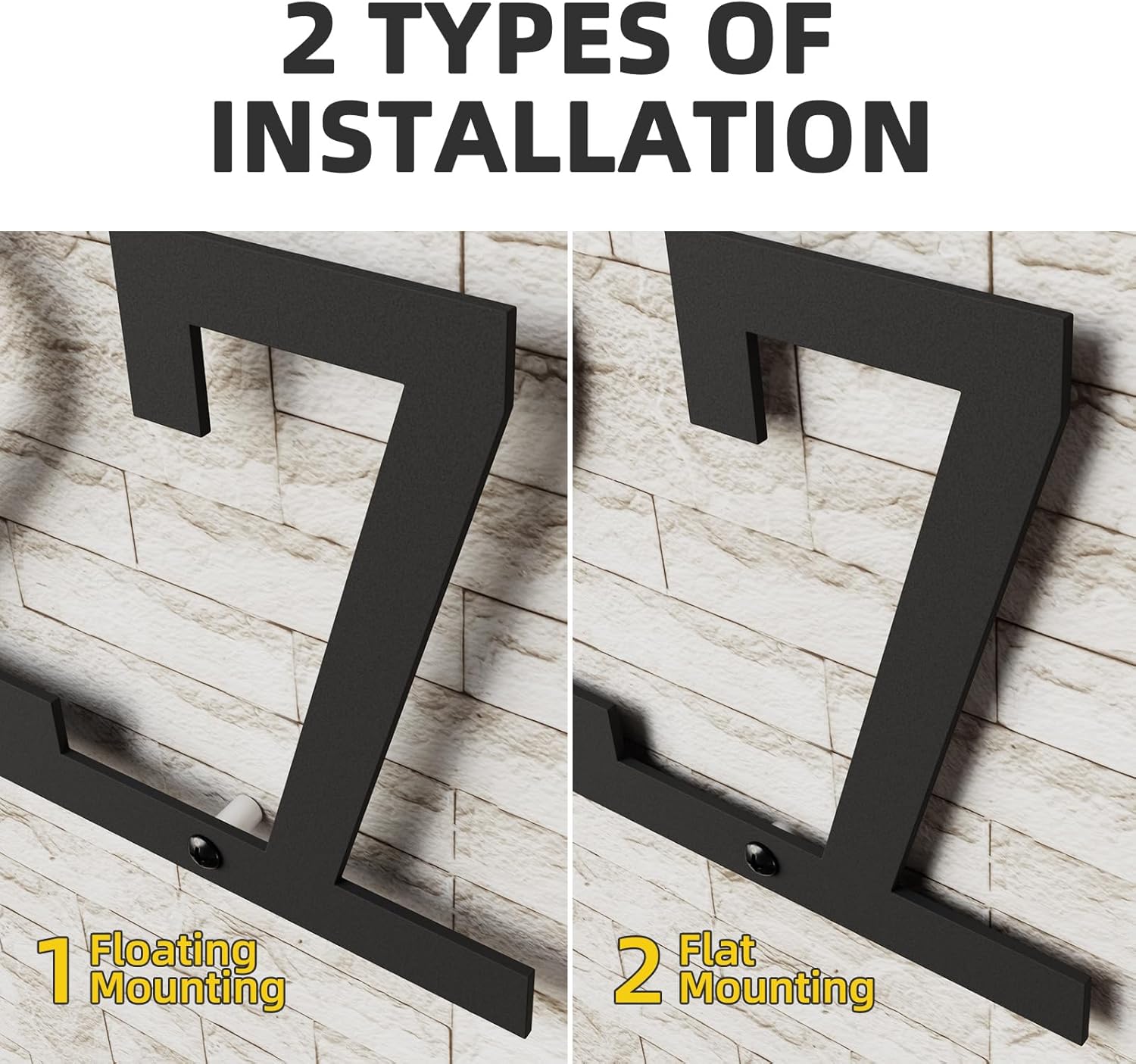 House Numbers for Outside, Personalized Metal House Number Sign, Modern Metal Address Signs for Houses, Large Number