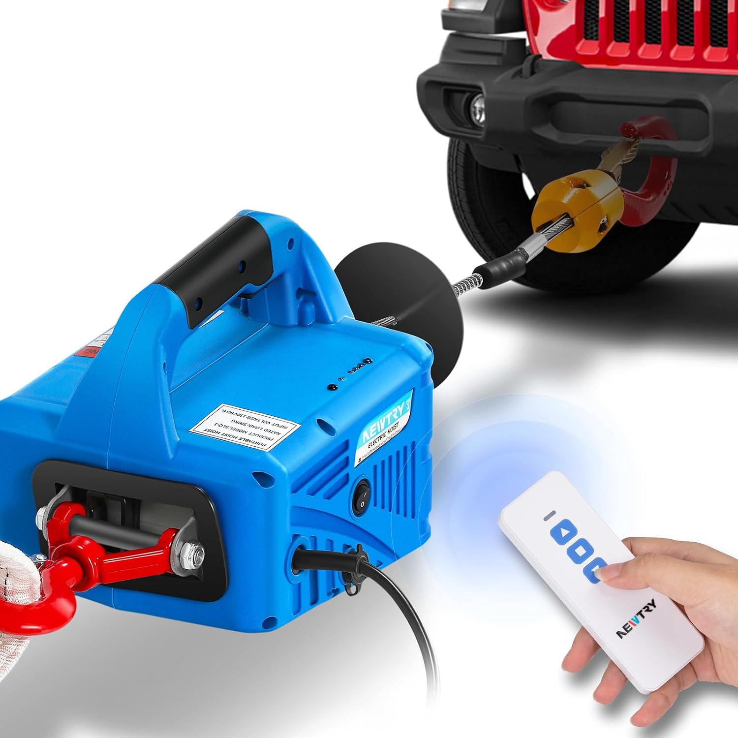 1100lbs Electric Hoist Winch with Wireless Remote Control 110/120 Volt Portable Power Electric Hoist 16ft/min