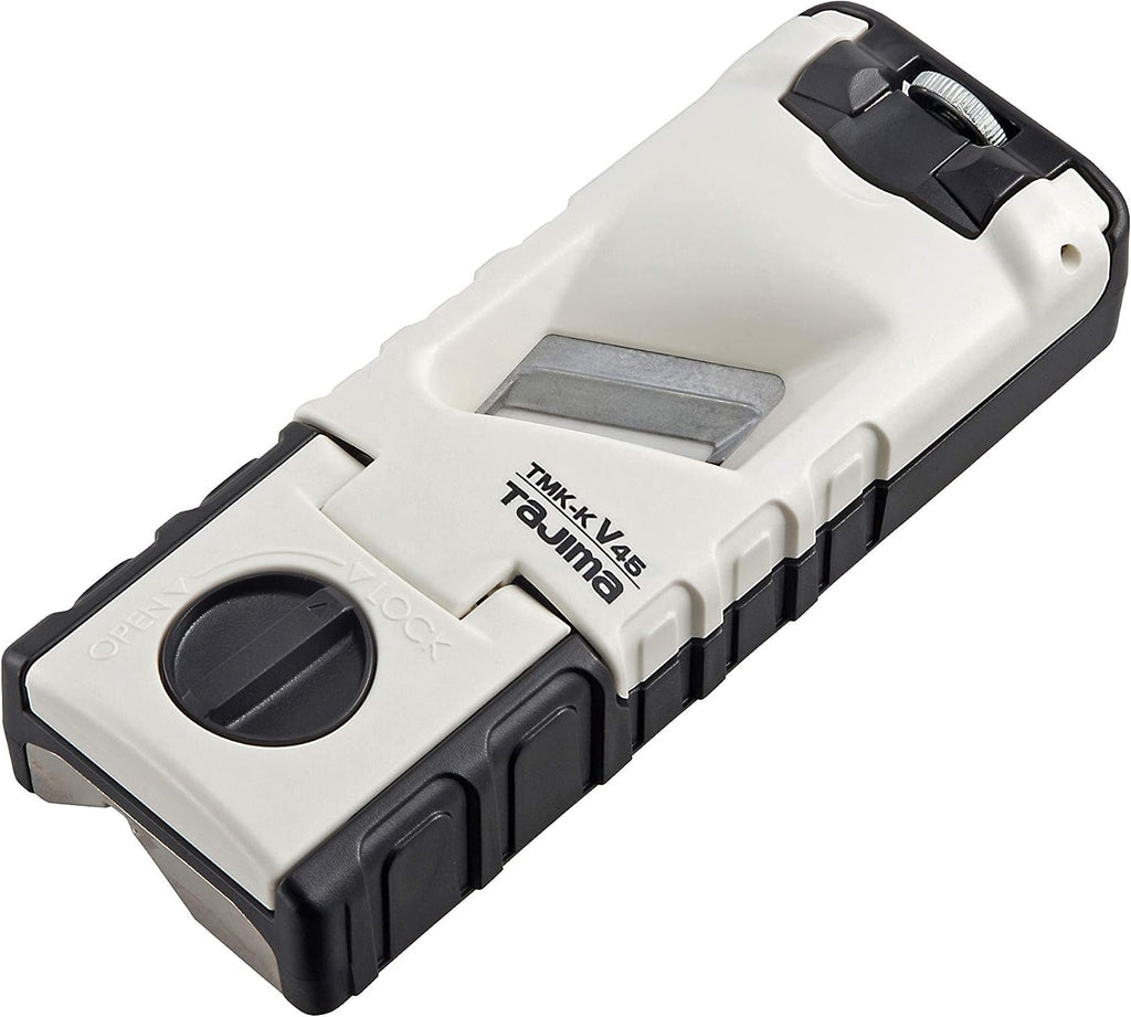 TAJIMA Drywall Chamfer - 130mm Adjustable Width 45 Degree Chamfer Tool with Ceramic Blade & Die-Cast Aluminum Base - TMK-KV45