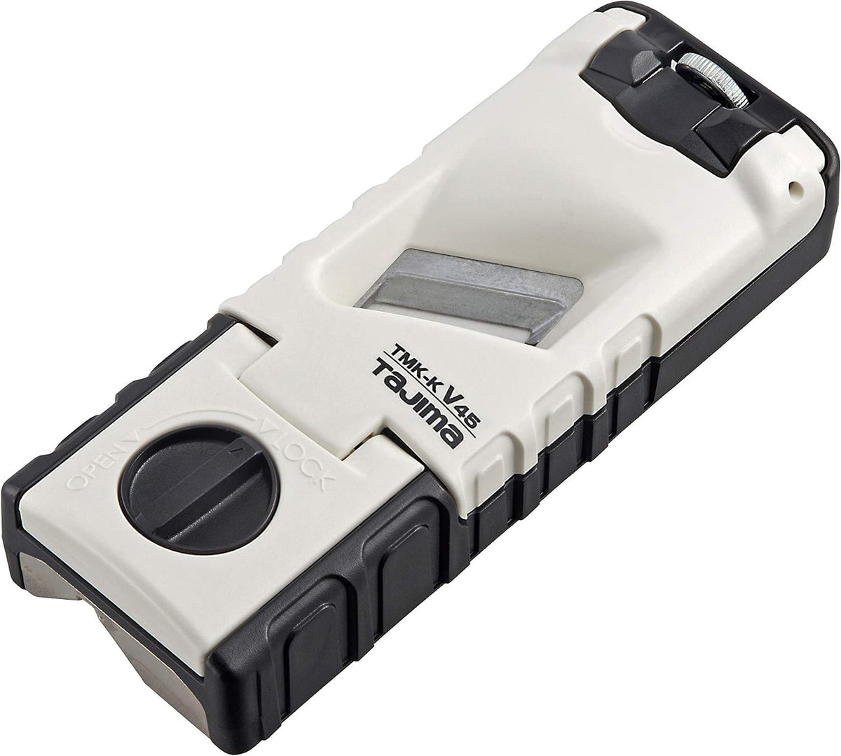 TAJIMA Drywall Chamfer - 130mm Adjustable Width 45 Degree Chamfer Tool with Ceramic Blade & Die-Cast Aluminum Base - TMK-KV45