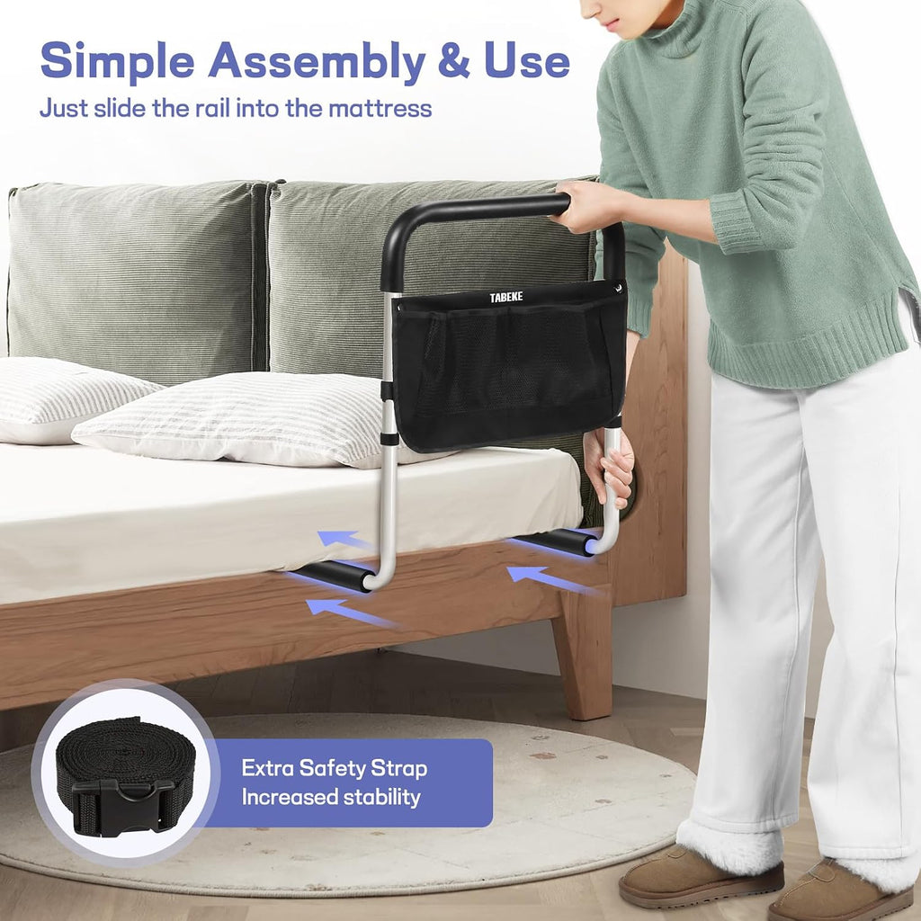 Bed Rails for Elderly Adults, Adjustable Bed Assist Rails for Seniors, Portable Bed Support Bar Mobility Assistant