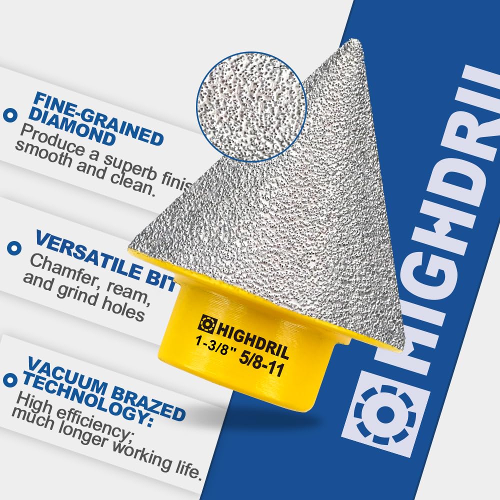 HIGHDRIL 2"Diamond Beveling Chamfer Bits for Marble Porcelain Tiles Granite
