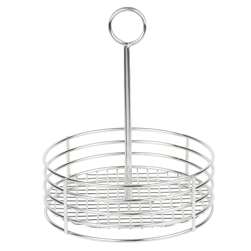 G.E.T. Stainless Steel Round Condiment Caddy - Table Caddies Collection, 7.5