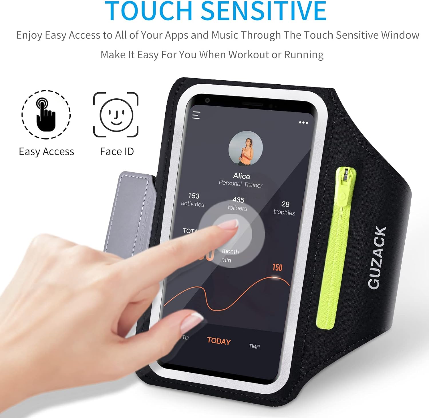 Running Armband for iPhone 17 16 15 14 13 12 Pro Max/Plus/XR/XS, Galaxy S25/S24/S23/S22, with Card Slot & Key