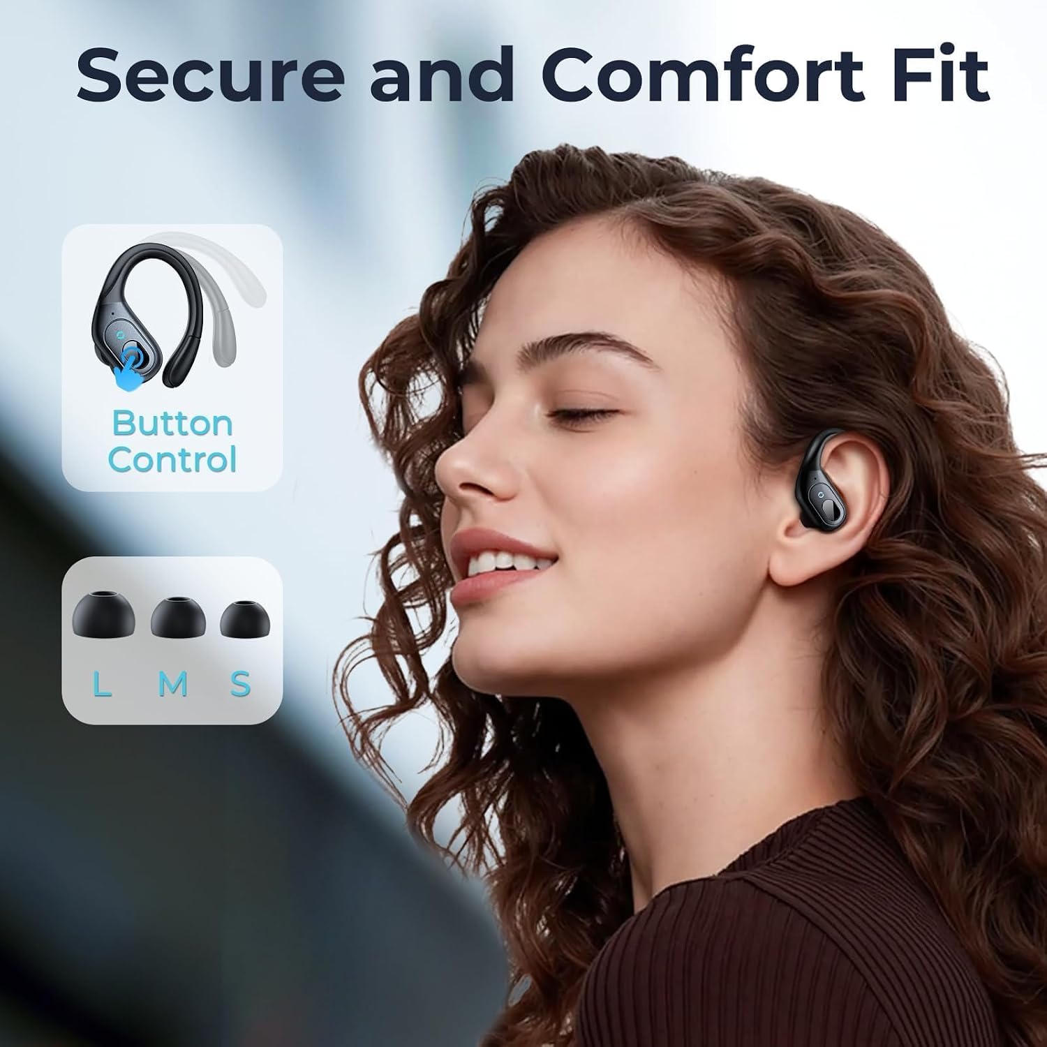 Active Noise Cancelling Earbuds Wireless Bluetooth Headphones Ear Buds 90Hrs Playback Stereo Bass Earphones with Mic