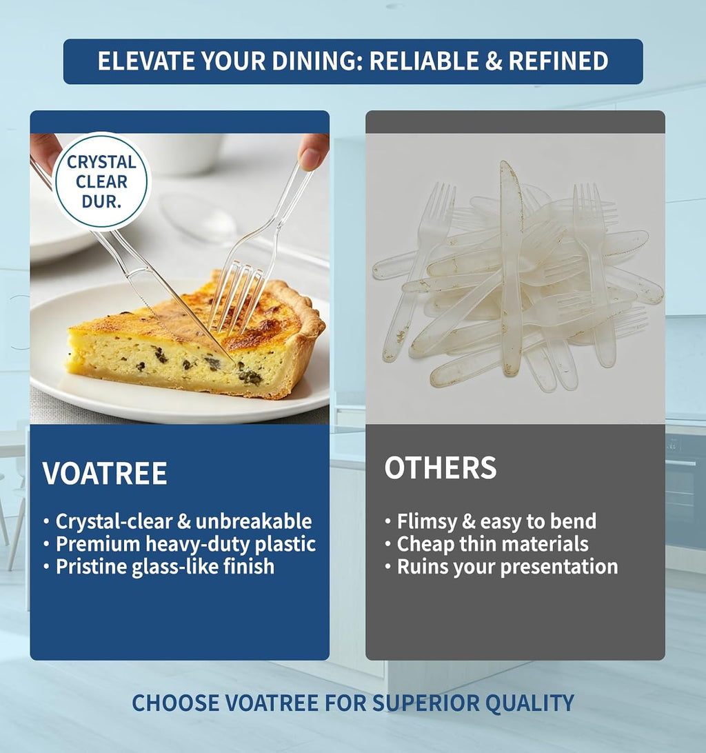 390 Count Extra Heavy Duty Clear Plastic Forks Disposable