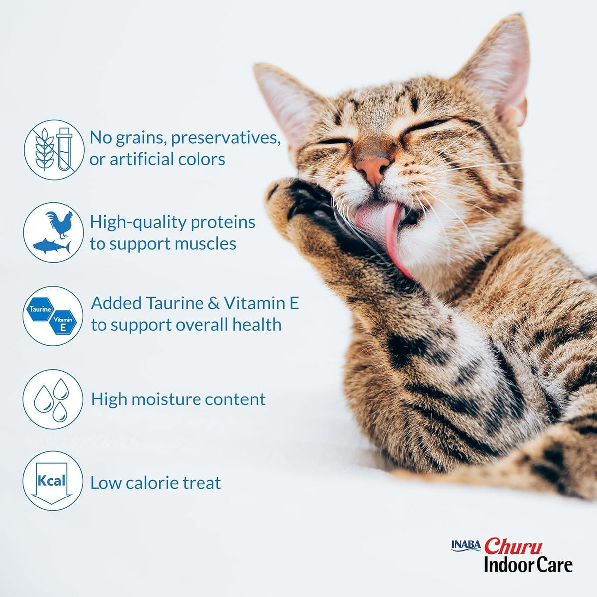 Churu for Cats, Functional, Creamy Lickable Purée Cat Treat for Indoor Care and Hairball Control, 0.5 Ounces Each, 24
