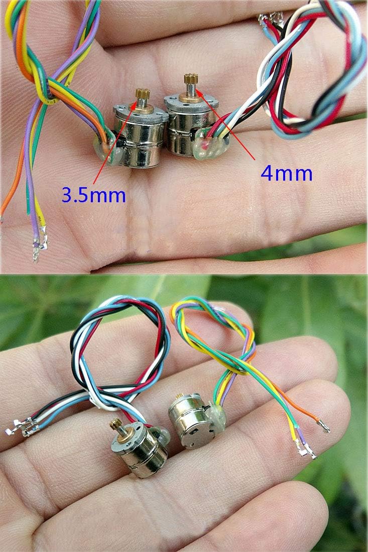 10 pair 8mm Micro Stepper Motor 2-Phase 4-Wire DC 5-6V with Connection line +gear