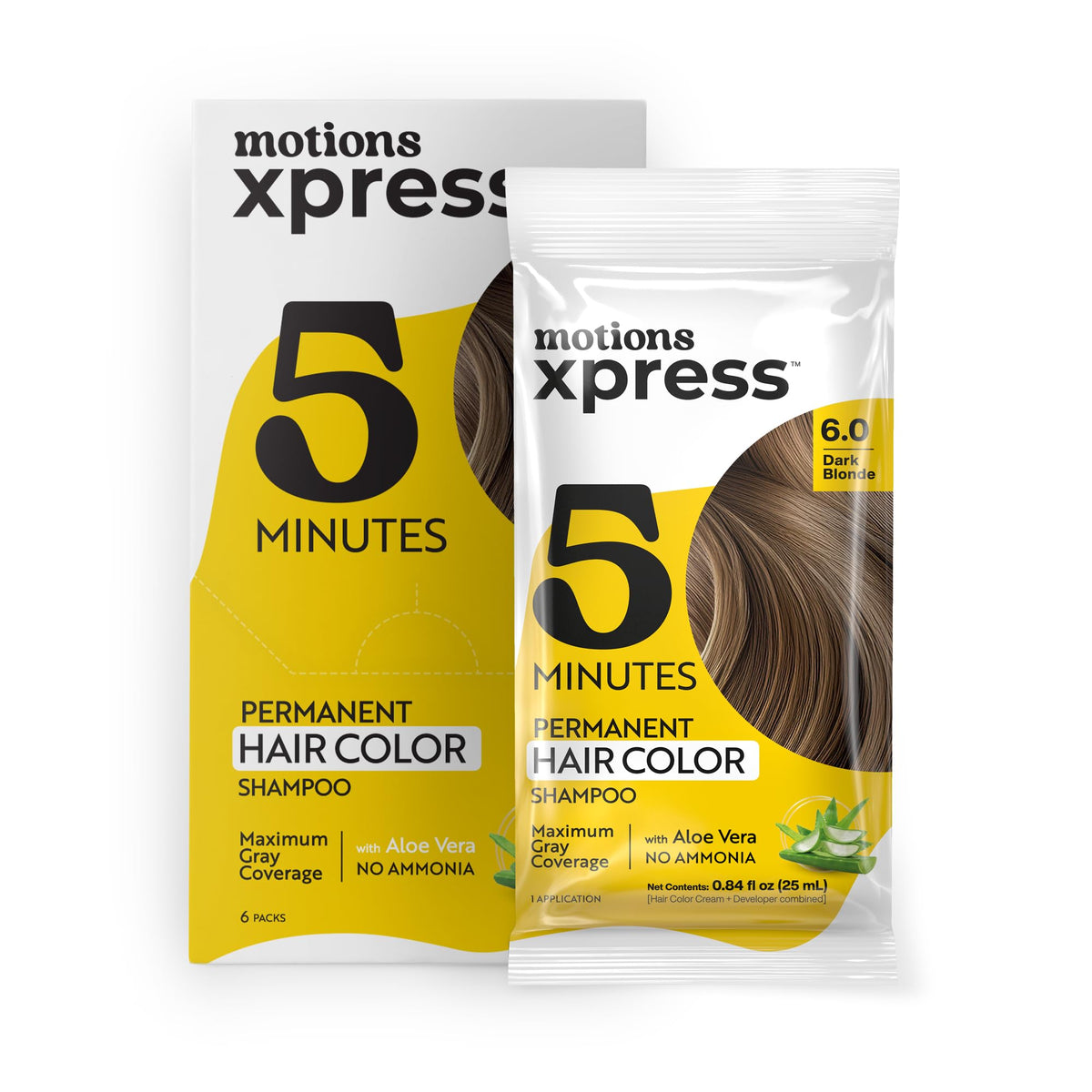 Xpress Permanent Hair Color Shampoo, Dark Blonde, 0.84 Oz, 6 pack