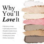 Face Sculpting Contour Palette, Smooth Matte Contour Pressed Powder, Ultra-fine Lightweight, Easy to Blend, Multiuse