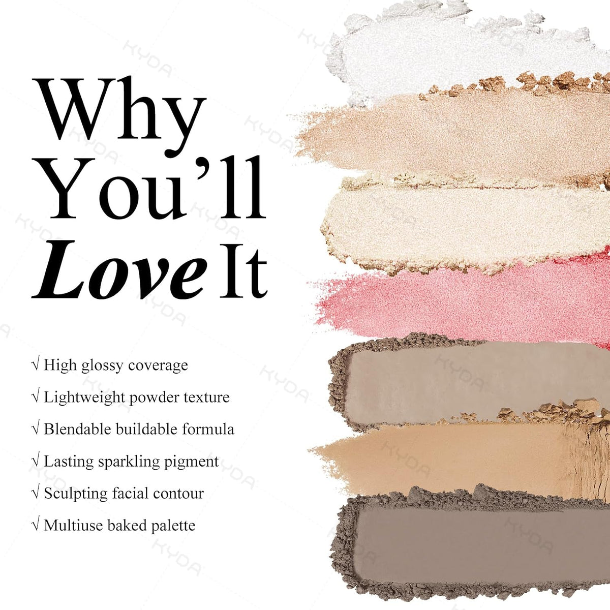 Face Sculpting Contour Palette, Smooth Matte Contour Pressed Powder, Ultra-fine Lightweight, Easy to Blend, Multiuse
