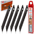 Utility Knife Snap off Blades 30 Degree 9mm 100PCS Box Cutter Blades, Black Coating Carbon Steel Razor Blade for