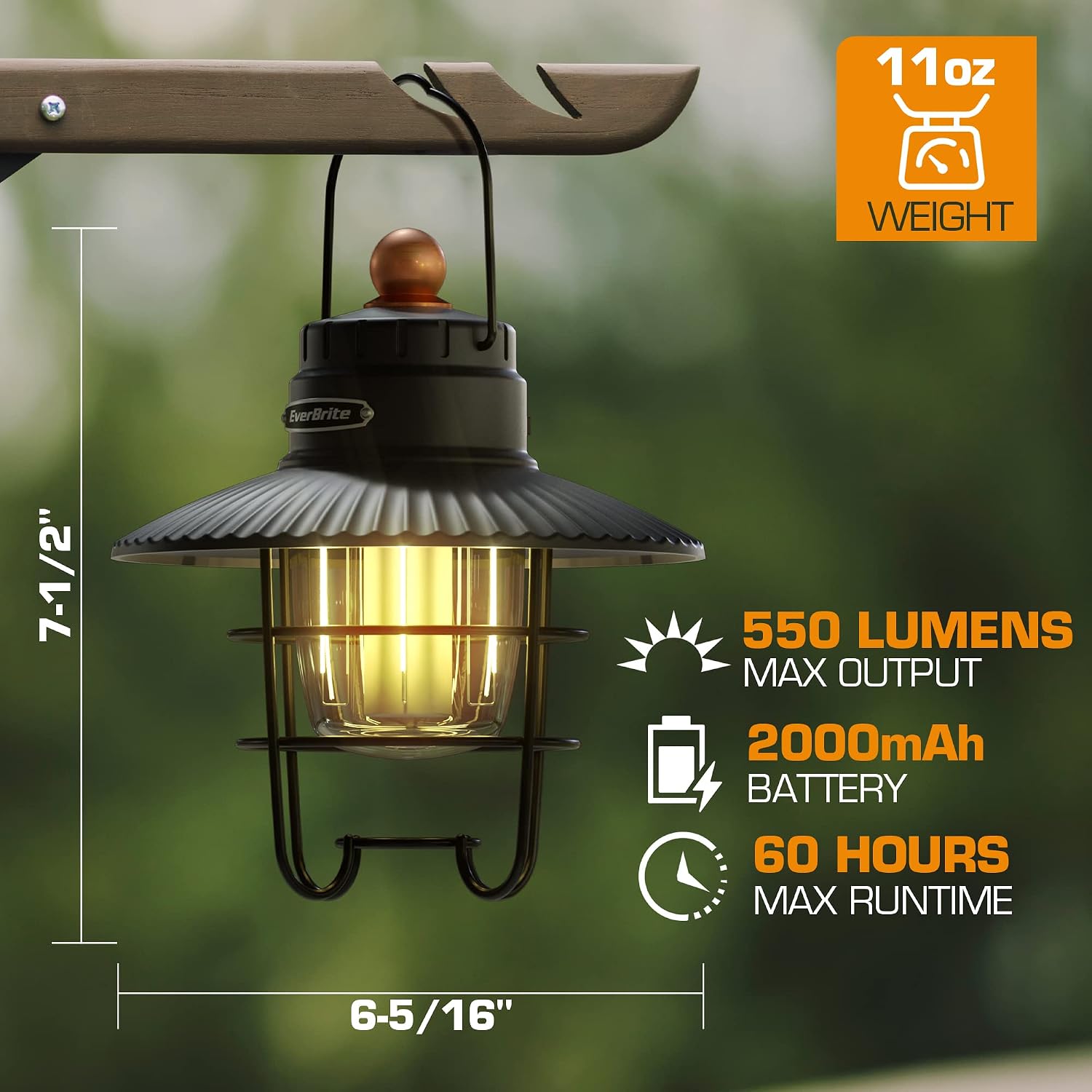 LED Camping Lantern Pack of 2, USB C Rechargeable Lantern with 3 Light Modes, Vintage Outdoor Lanterns with Power