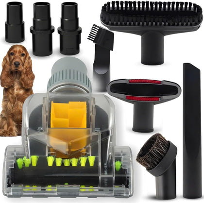 Household Cleaning Kit Vacuum Cleaner Accessories & Air Driven Pet Upholstery Turbo Brush Vacuums Nozzle Tool Pet