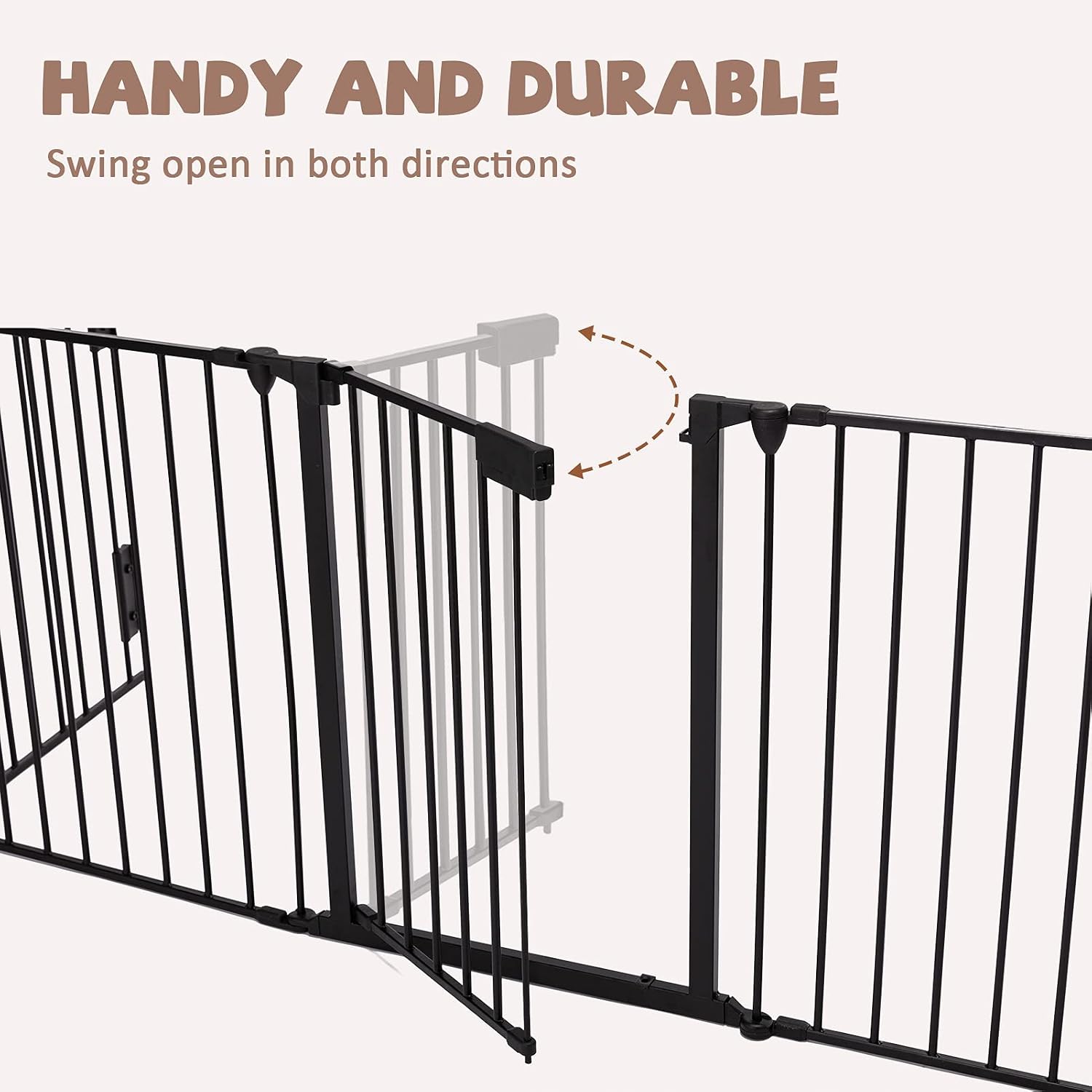 118" Wide Baby Gate Metal Safety Playpen - Fireplace Fence for Toddler/Pet/Dog, Fits 72"- 118" Wide, 5-Panel (30" H