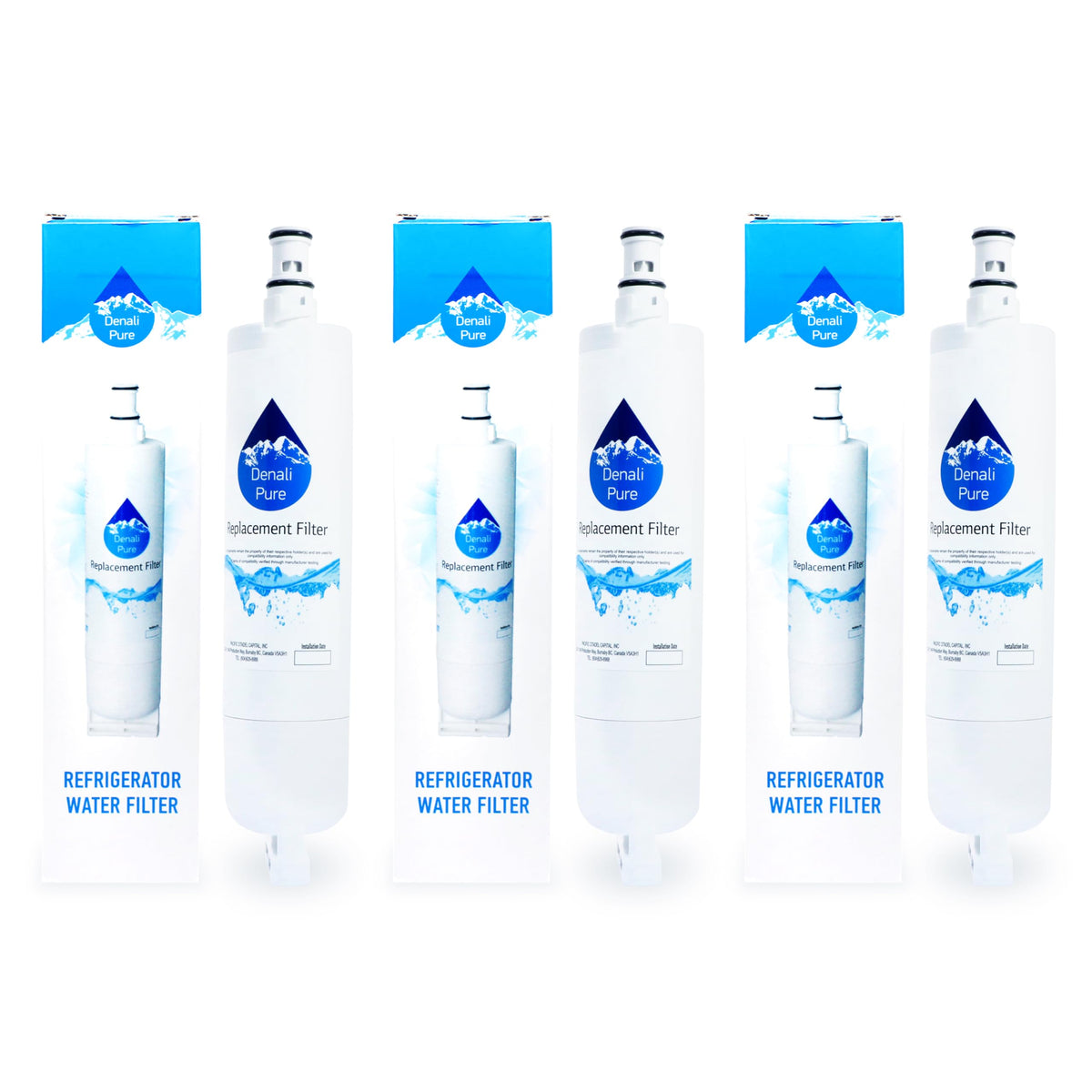 3-Pack Replacement for KitchenAid KSRG25FKSS16 Refrigerator Water Filter